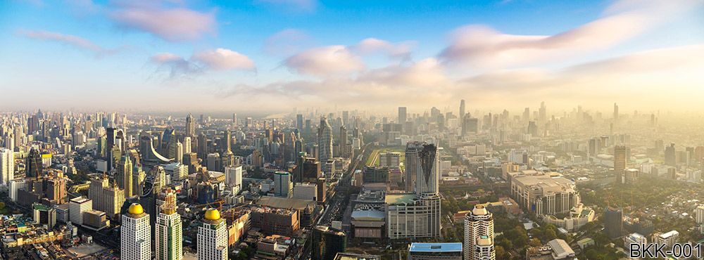 BKK-001_วอลเปเปอร์ สติ๊กเกอร์ภาพวิว วิวเมือง กรุงเทพมหานคร ไทย