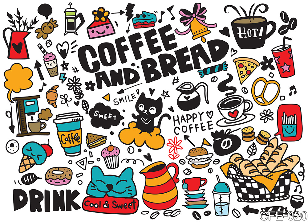 CFE-020 วอลเปเปอร์ติดผนัง ตกแต่งร้านกาแฟ