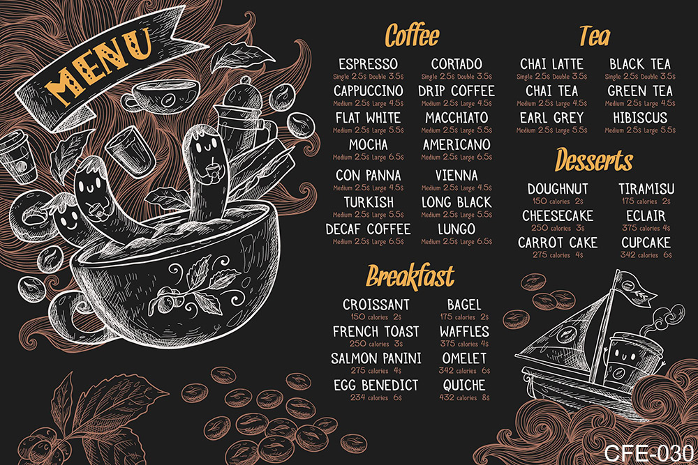 CFE-030(G)_วอลเปเปอร์ติดผนัง สติ๊กเกอร์แต่งร้านกาแฟ