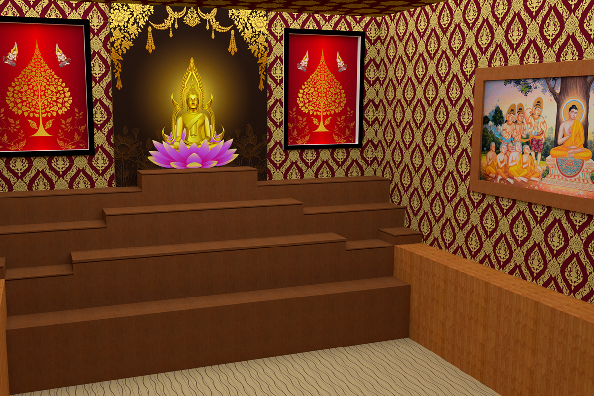 วอลเปเปอร์ติดผนังลายไทย ตกแต่งห้องพระ - Image 3