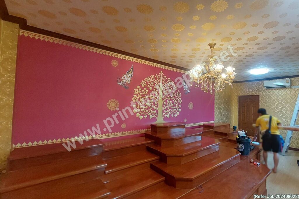 วอลเปเปอร์ลายไทย ตกแต่งห้องพระ