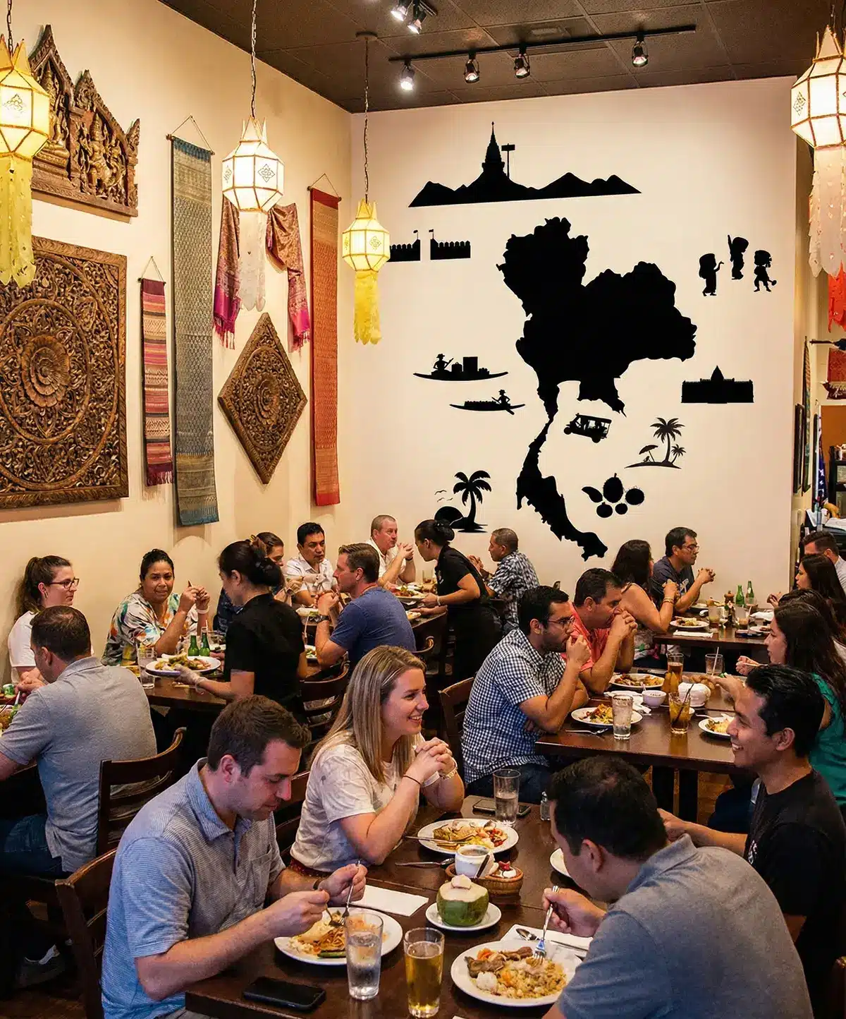 สติ๊กเกอร์แต่งร้านอาหารไทย