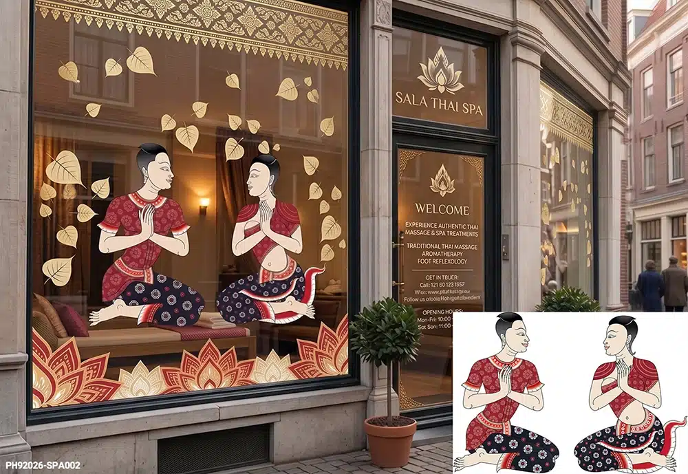 สติ๊กเกอร์ตกแต่งร้านนวด สปาไทย